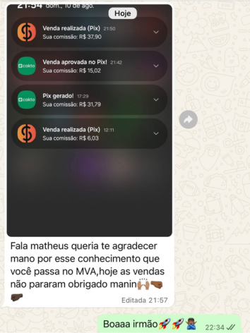 Prova social 4 — experiência compartilhada por membro do MVA