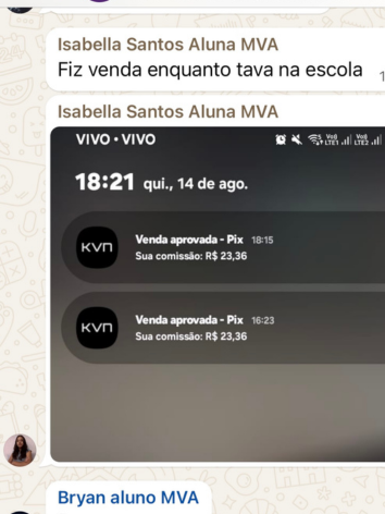 Prova social 7 — feedback real recebido de membro do MVA